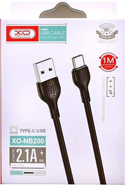 Xo NB200 Καλώδιο USB 2.0 USB-C Αρσενικό - USB-A Μαύρο 1μ 16.005.0138