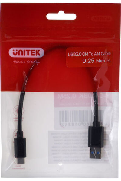 Unitek Μετατροπέας USB-C αρσενικό σε USB-A αρσενικό 1 τεμάχιο Y-C490BK