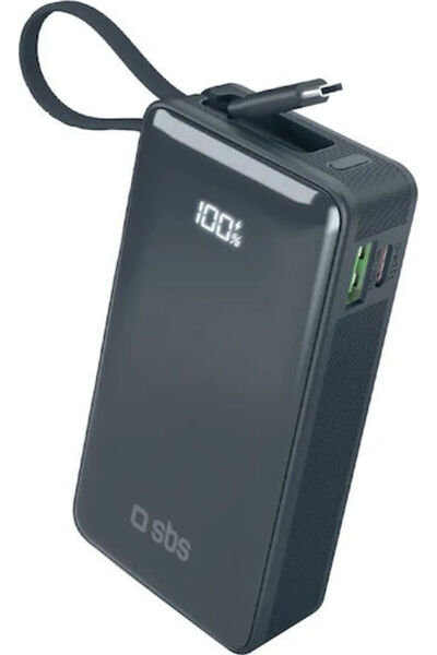 SBS Power Bank 10000mAh 22.5W με θύρα USB-A και θύρα USB-C Power Delivery Μπλε