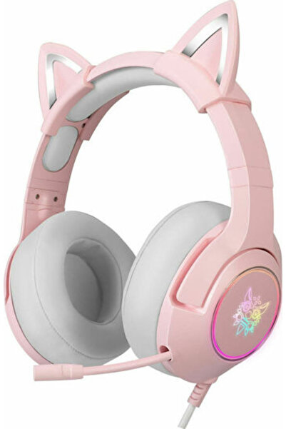 Onikuma K9 Ακουστικά Gaming Επί του Αυτιού με Σύνδεση 3.5mm / USB Ροζ