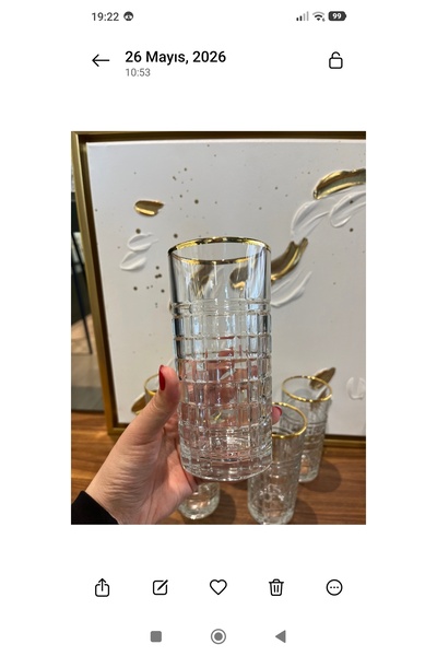 P&ORA PREMIUM KITCHEN PRODUCTS Brit Gold Gilded 6-Piece Soft Drink Glass Set