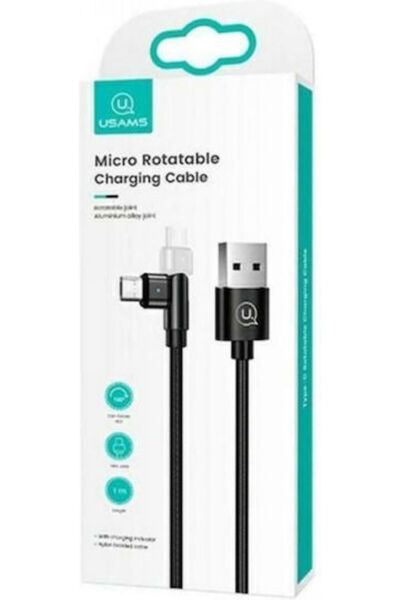 Usams SJ478 1m Γωνία (90 ° Πλεκτό καλώδιο USB 2.0 σε micro USB (SJ478USB01)