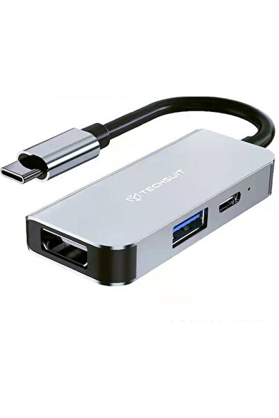Techsuit H4 USB-C Σταθμός Σύνδεσης με HDMI 4K PD Γκρι
