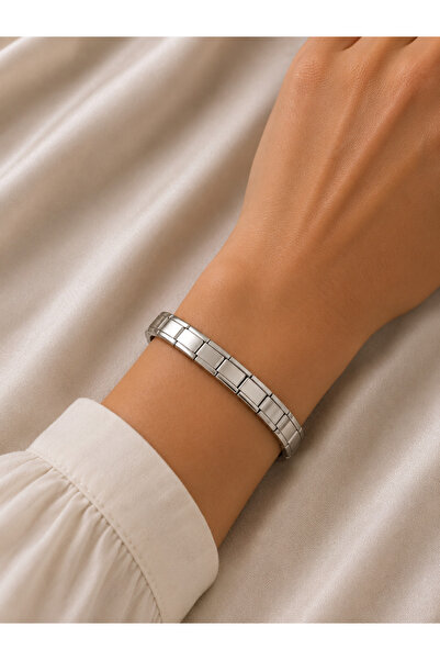 Adata Jewelry Çelik İtalyan Bileklik Gümüş Renk Kadın/Erkek