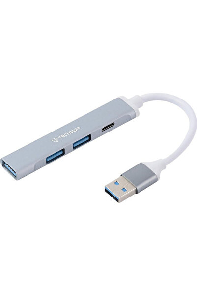 Techsuit Διανομέας USB 3.0 4 θυρών με σύνδεση USB-A Κωδικός Γκρι: HUB003;H19