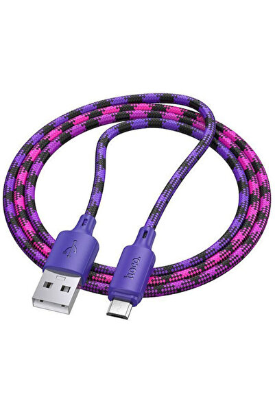 OEM Καλώδιο USB 2.0 σε micro USB, κανονικό, 1μ, Μωβ