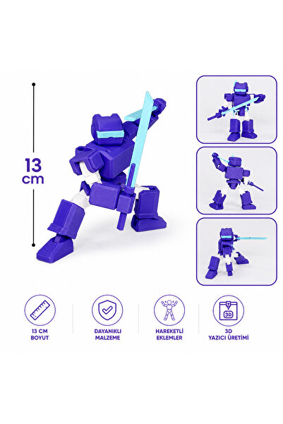 PLUS LIGHT Oynar Eklemli 22 Hareketli Eklem 22 Robot Oyuncak Aksiyon Figürü 3...