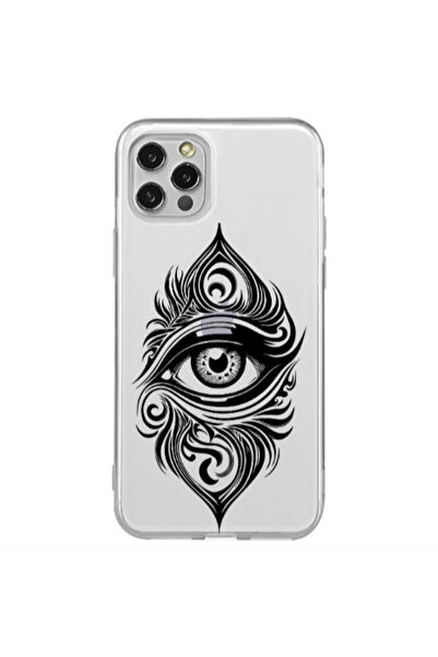 Other Apple iPhone 12 Pro Eye patterned drawing Transparent Silicone TPU Θήκη