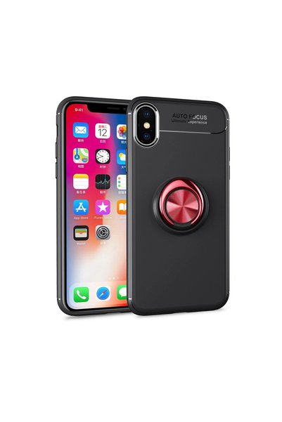 eco port حافظة Xs Max مع حلقة سيليكون - أسود-أحمر