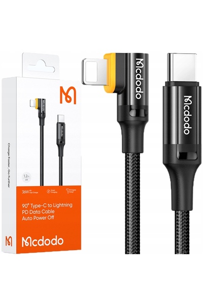 Mcdodo Cablu USB-C la Lightning în unghi, încărcare rapidă 36W pentru iPhone,...
