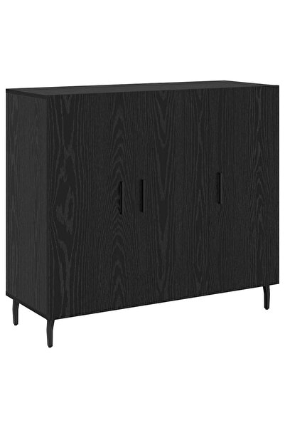 vidaxl Bufet Stejar Negru 90 x 34 x 80 cm Lemn compozit