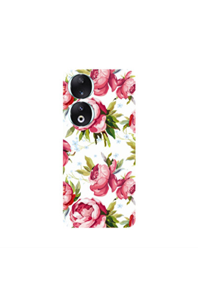 Other Honor 90 5G Pink Roses Transparent Silicone TPU Θήκη