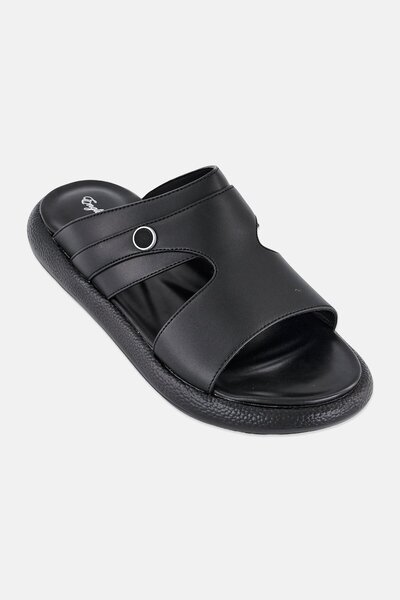 English Laundry Men Slip On Arabic Sandals, Black