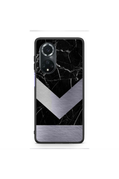 Other Huawei Nova 9 Marble Arrow Down Black Glossy Θήκη
