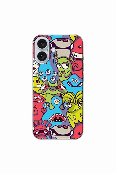 OEM Husa compatibila cu Apple iPhone 16 Silicon Gel Tpu Model Squishi Monsters