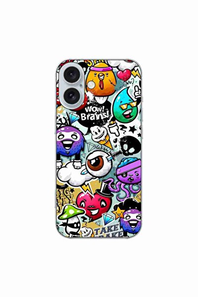 OEM Case compatible with Apple iPhone 16 Silicone Gel Tpu Pattern Pop Art Gra...
