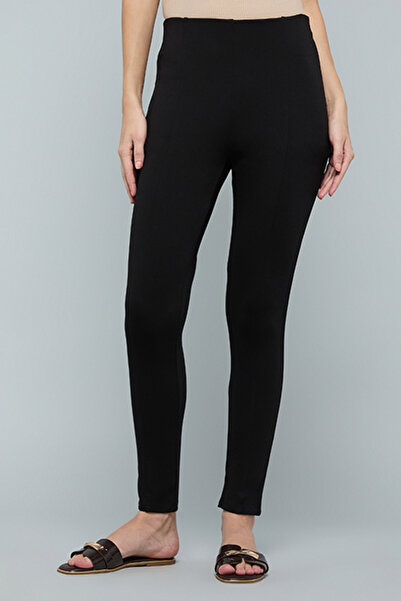 R&B Seam Detail Slim Fit Pants with Elastic Waist
