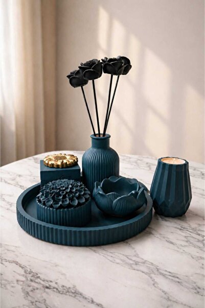 Gizem Design Products Gizem Design Modern Taş Tozu Dekoratif Tepsi Ve Buket V...
