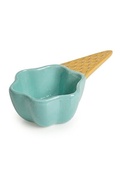 SHOPIENS Bol ceramic pentru înghețată, turcoaz, 17 cm, pentru desert, fructe,...
