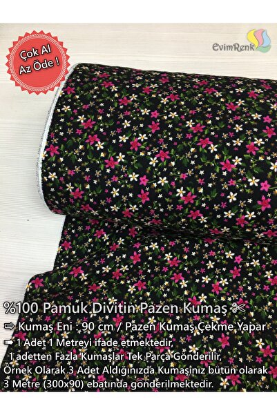 Renk Tekstil Yeni Divitin Pazen Metrelik Kumaş - Elbise - Hobi Tasarım - %100...