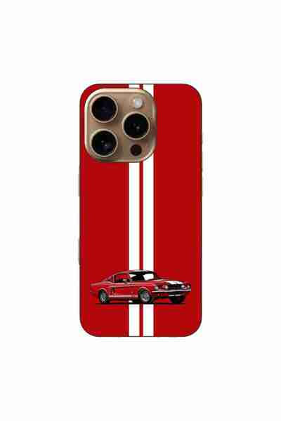 OEM Case compatible with Apple iPhone 16 Pro Silicone Gel Tpu Model Red Mustang