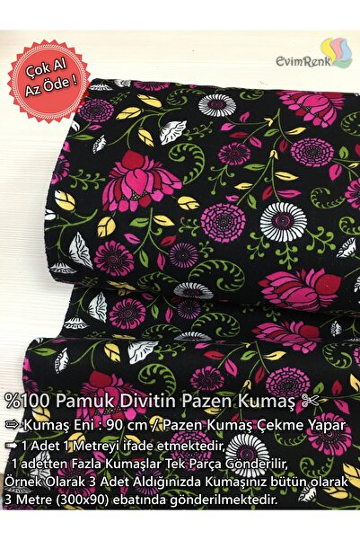 Renk Tekstil Yeni Divitin Pazen Metrelik Kumaş - Elbise - Hobi Tasarım - %100...