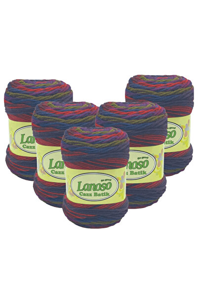 Lanoso 5 bucăți Cazz Batik (711) 100% akril, fir pentru tricotat manual, fir ...