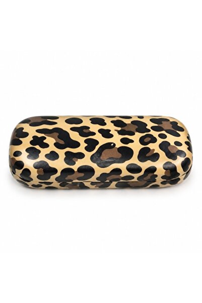 SHOPIENS Animal Print Rigid Case for Sunglasses, Beige Brown Leopard Pattern,...