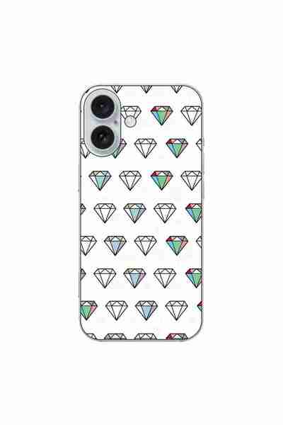 OEM Husa compatibila cu Apple iPhone 16 Silicon Gel Tpu Model Diamonds Patter...