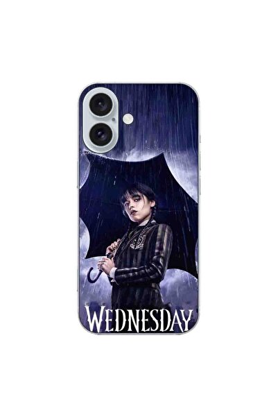 OEM Husa compatibila cu Apple iPhone 16 Silicon Gel Tpu Model Wednesday Umbrella