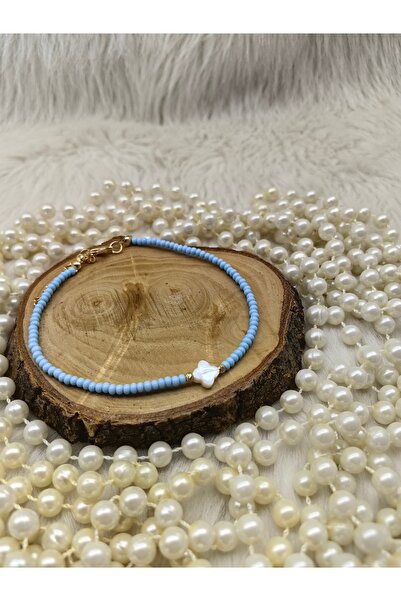 HAPPY HANDMADE (22+5cm) Stone-Encropped Mini Beaded Anklet Foot Accessory