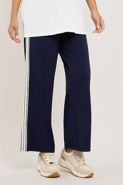 R&B Stripe Detail Knit Pants with Drawstring Waist