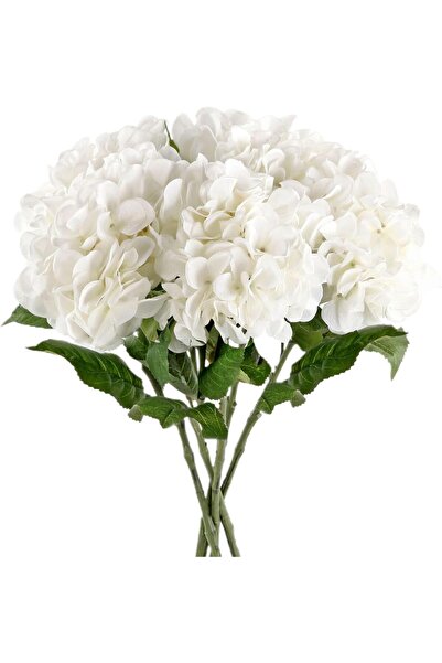Other Hortensie artificială albă 53 cm - Pachet de 5 flori artificiale realis...