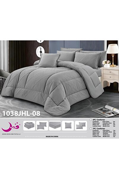 Moon Double Bed Summer Plain Double-Sided Bedspread-6 Pieces-230*250 Plain Do...