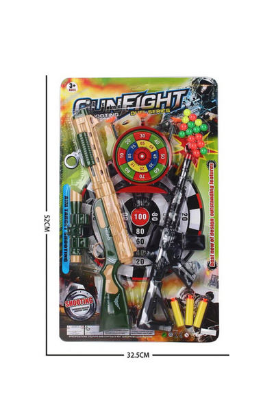 PlayFun Jucărie Set pusti„Gun Fight” 52 cm - 2 Puști Dif Interactiv Cadou Copii