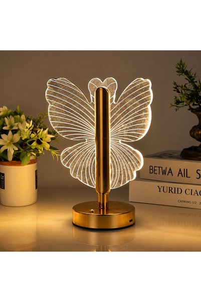 LİNALP 3D LED Gece Lambası USB Şarjlı Dekoratif Masa Lambası Ortam Aydınlatma...