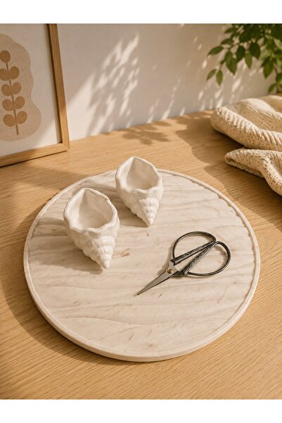 Masalsı Concept Beton Söz Nişan Tepsisi Dekoratif Tepsi Yüzüklük ve Makas Oda...