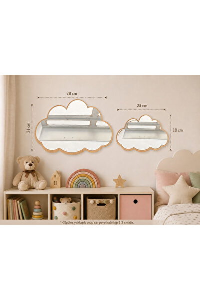 hangök home 2’li Bulut Ayna Çocuk Odası Bebek Odası Pleksi Ayna