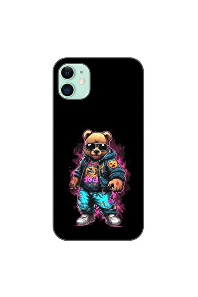 OEM Husa compatibila cu Apple iPhone 11 Silicon Gel Tpu Model Bear Cool Black
