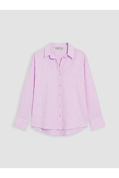 LC Waikiki Rmz Gi̇yi̇m Farkiyla Striped Loose Fit Women's Shirt