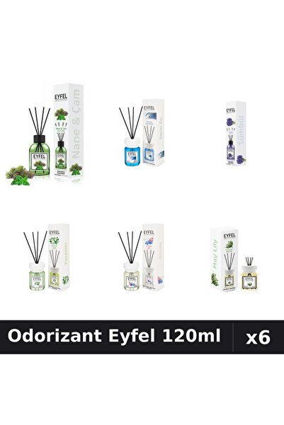 Eyfel Set 6 Odorizante Camera Betisoare - 6 Arome Asortate, 120ml Parfum