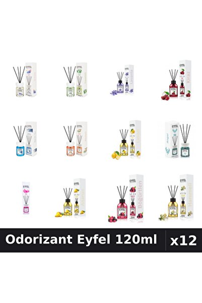 Eyfel Set 12 Odorizant Camera cu Betisoare 120ml - 12 Arome Asortate, Parfum ...