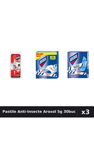 Aroxol Set 3 Pastile Anti-Insecte 5g + 30 buc - Spirale Protectie Eficienta Casa