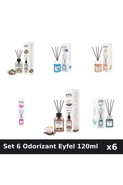 Eyfel Set 6 Odorizante Camera Betisoare, Acacia, Angel, Bubble Gum, Cafea, Co...