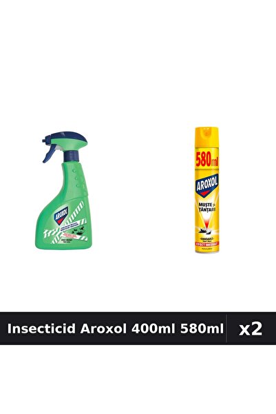Aroxol Set 2 Spray Insecticid 400ml + 580ml - Anti Gândaci, Țânțari, Muste