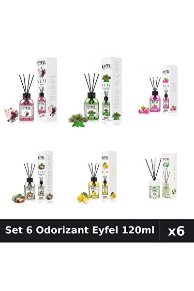 Eyfel Set 6 Odorizante Camera Betisoare, Bouquet, Iasomie, Lamaie, Nuca De Co...