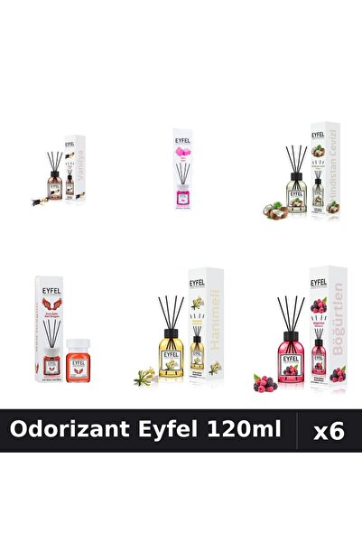 Eyfel Set 6 Odorizante Camera Betisoare - 6 Arome Asortate, 120ml Parfum Intens