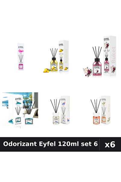 Eyfel Set 6 Odorizante Camera Betisoare - 6 Arome Asortate, 120ml