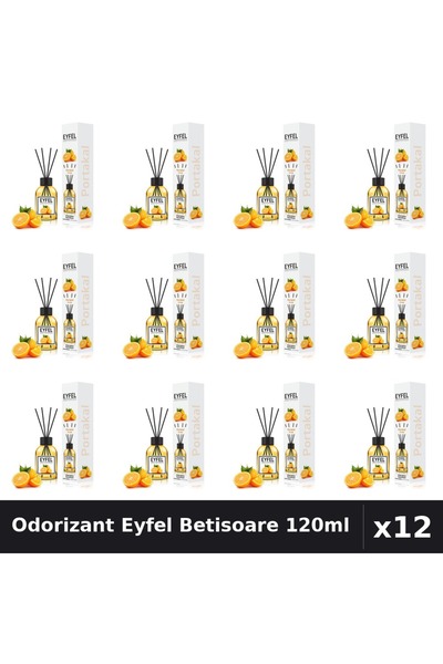 Eyfel Set 12 Odorizant Camera Betisoare Portocala - 120ml Parfum Intens