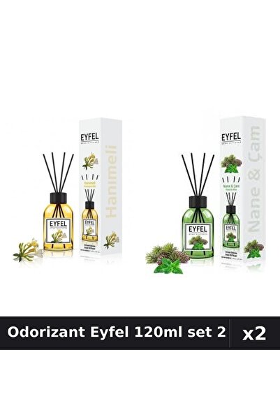 Eyfel Set 2 Odorizant Cameră Betisoare 120ml - Mâna Maicii Domnului, Pin și M...